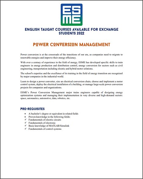 ESME Power Conversion Progam