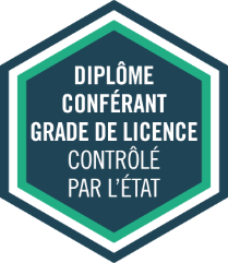 Logo Diplôme contrôlé par l'Etat conférant le grade de licence
